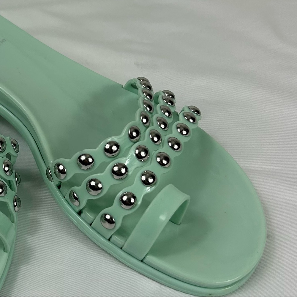 Vince Camuto Turquoise Edolyn Studded Toe Loop‎ Slide Sandal Women’s Size 7 EUC - Picture 3 of 8